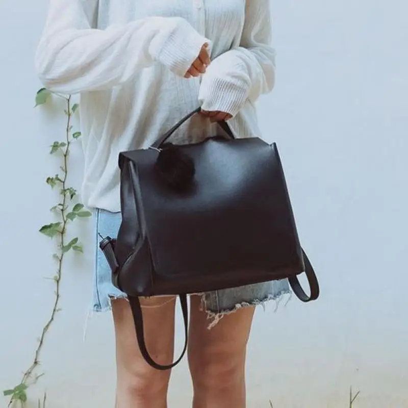 New Light Luxury And Fashionable Horizontal Square Large Capacity Backpack For Women Simple And Casual Versatile Travel Backpack