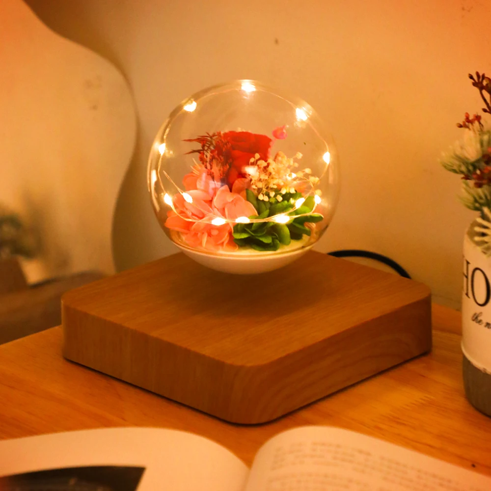 

Floating Decorations Magnetic Levitating Flower Light Personalized Romantic Gifts For Home night light table light