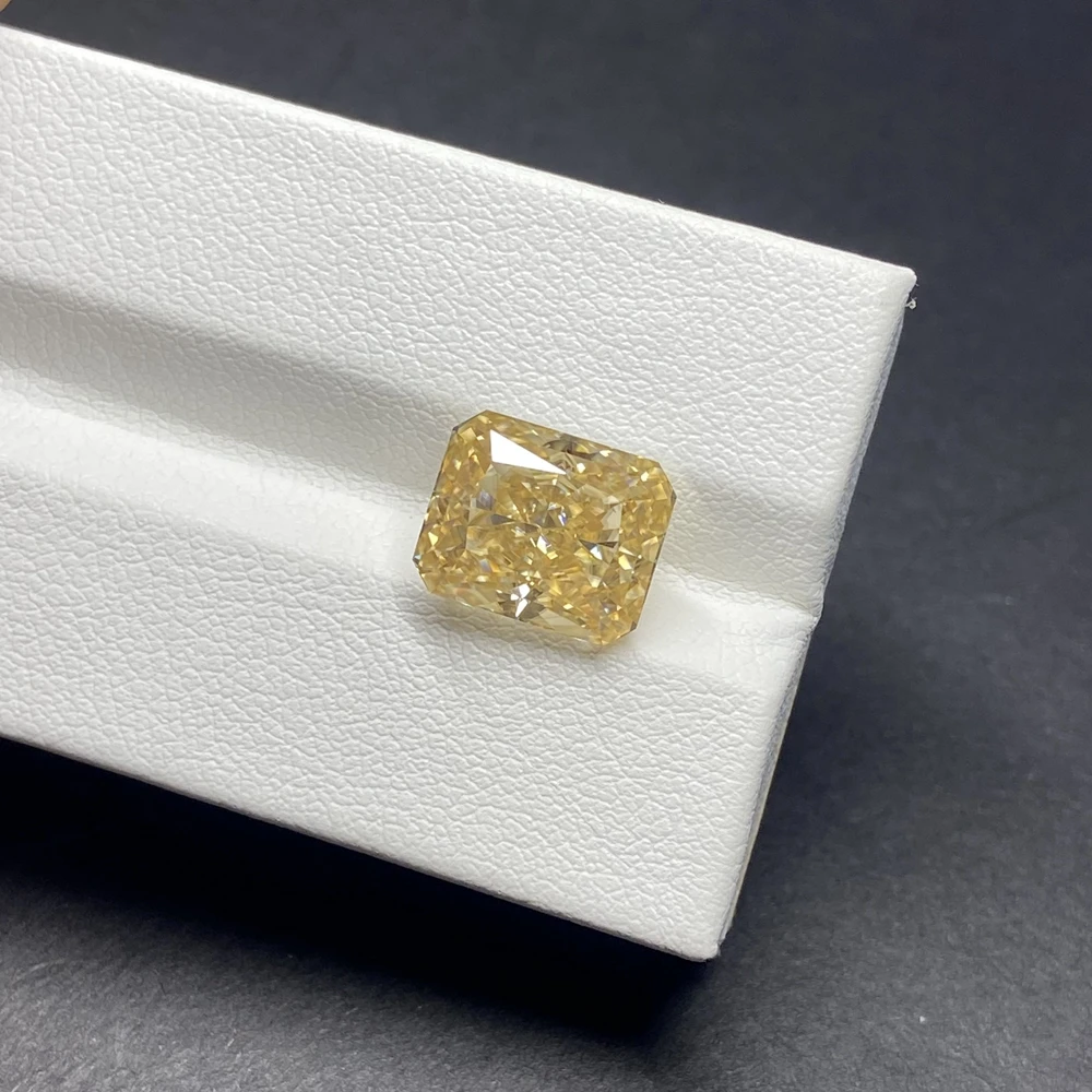 Yellow square Radient 3x5mm~10x14mm 1.0ct Small Sizes StoneCut Moissanite GRA Lab Diamond For Jewelry Making
