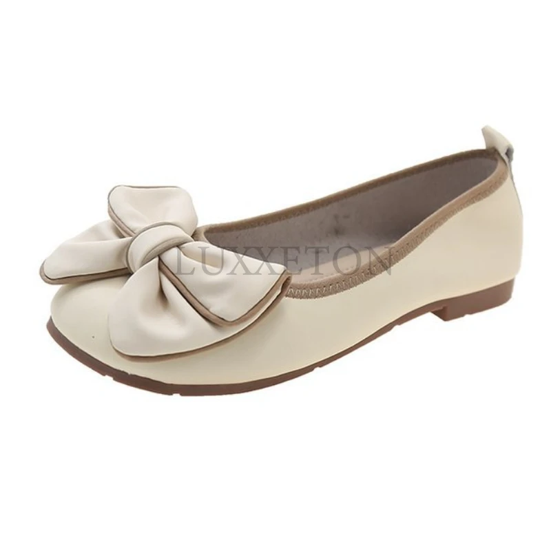 

Балетки женские демисезонные с бантом, на плоской подошве