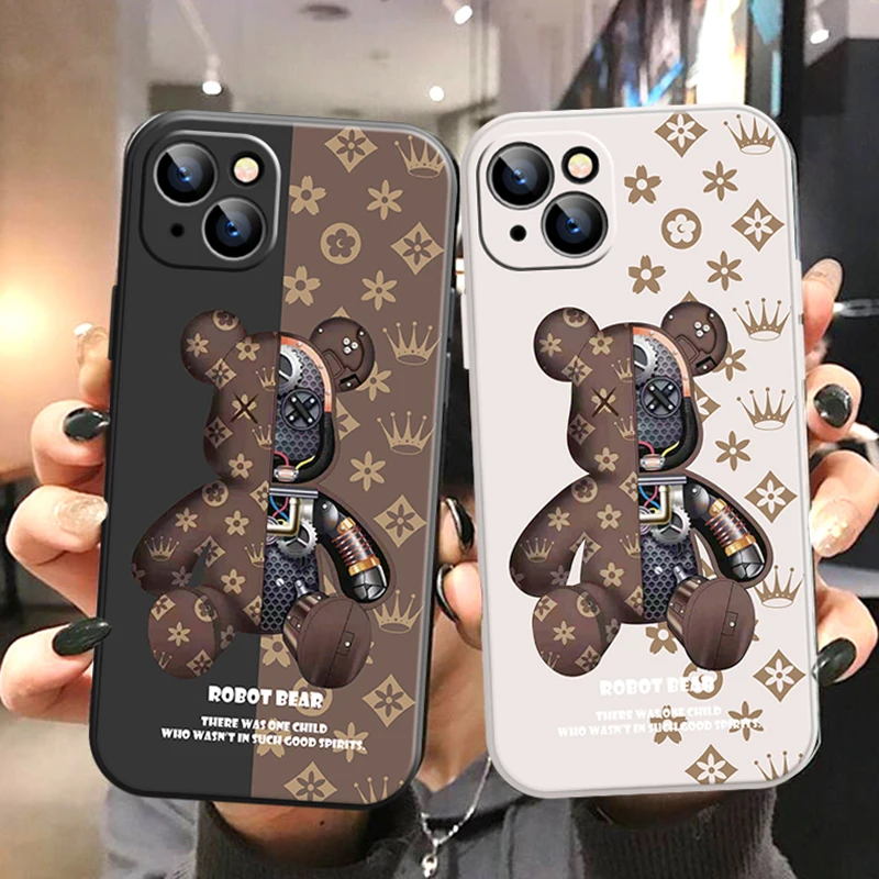 Милый Роскошный чехол для телефона с медведем iPhone 13 12 11Pro mini 6 6s 7 8Plus X XR XS MAX SE 2020