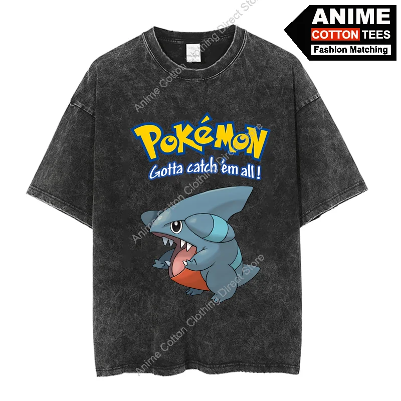 

Pokémon Gible T Shirt Cartoon Anime Pokemon Cute Elf Print Clothes Tops Y2k Harajuku Casual Unisex Oversized T-shirt Cotton Tees