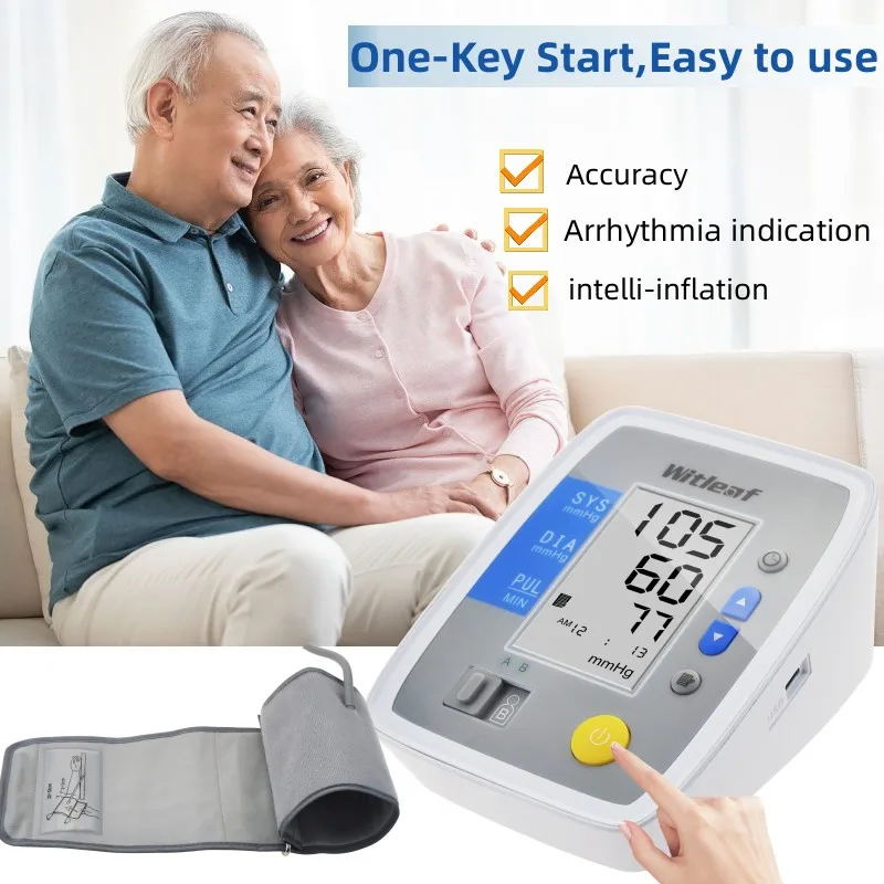 Blood Pressure Monitor, Blood Pressure Machine Extra Large Cuff Upper Arm,  BP Cuff Automatic Upper Arm with 22-42 cm Wide-Range Large Cuff 60 Groups  Reading Memory for Home Use 