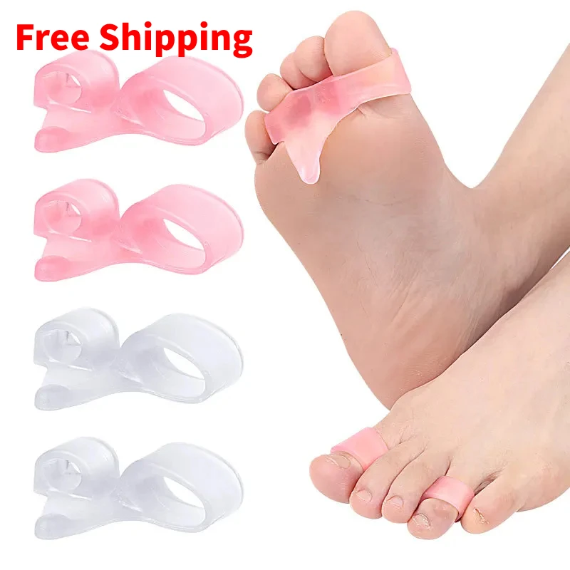 

1Pair Overlapping Hammer Toe Separator Splitter Gel Hallux Valgus Protector Pads Silicone Foot Care Pain Relief Bunion Corrector