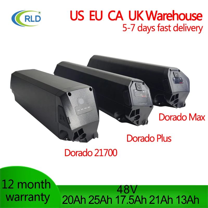 Dorado 21700 Plus Max Reention Batteria E-Bike 48V 13Ah 17.5Ah 20Ah 21Ah 25Ah Batteria Ebike 1500W 1000W Ncm Batteria Bici Bicicletta