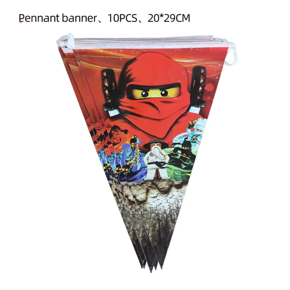Geburtstagsparty-Dekorationsset: Ninjato-Becher, Teller, Banner, Schlüsselanhänger, Luftballons für Jungen, Kindergeburtstag, Babyparty, Fotokabinen-Requisiten – Detail 23