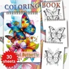 30 Sheets Adult Spiral Colouring Book, 11.2x 8.3 inches 100gsm Thick Paper, Perfect for Back to School Gifts, Halloween Gifts 2