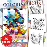30 Sheets Adult Spiral Colouring Book, 11.2x 8.3 inches 100gsm Thick Paper, Perfect for Back to School Gifts, Halloween Gifts 2