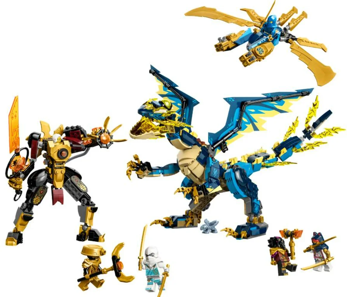 LEGO 71796 NINJAGO Elemental Dragon vs.Figurka cesarza Mech Ninja