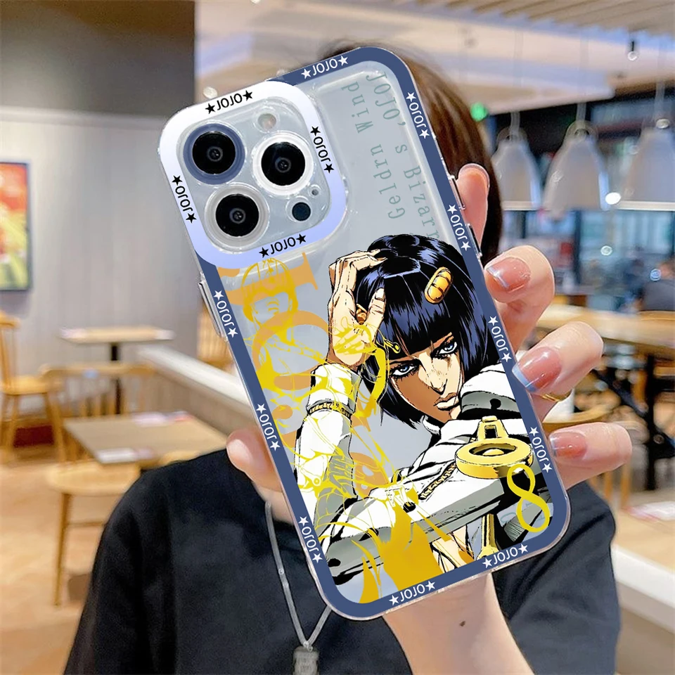 ジョジョの奇妙な冒険の携帯電話ケース,透明カバー,15, 14, 13