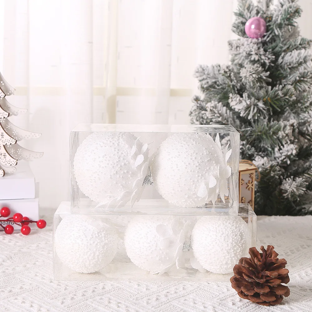 thumbnail image 1 of Bolas de purpurina para colgar en el árbol de Navidad, forma de pétalo, piñas de pino, para decoración del hogar, fiestas de Navidad, Año Nuevo 2023, 8/10 cm, 1 of 5