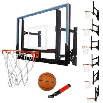 Wall Mounted Adjustable Basketball Hoop Basketball Training Equipment Indoor Items Team Sports Entertainment 3