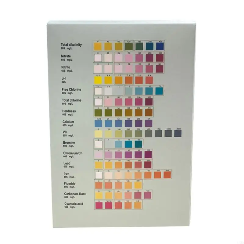 100 Pcs 16-in-1 Aquarium Water Quality Test Strips for Aquarium FishTank Pool Water Testing Drinking Detection