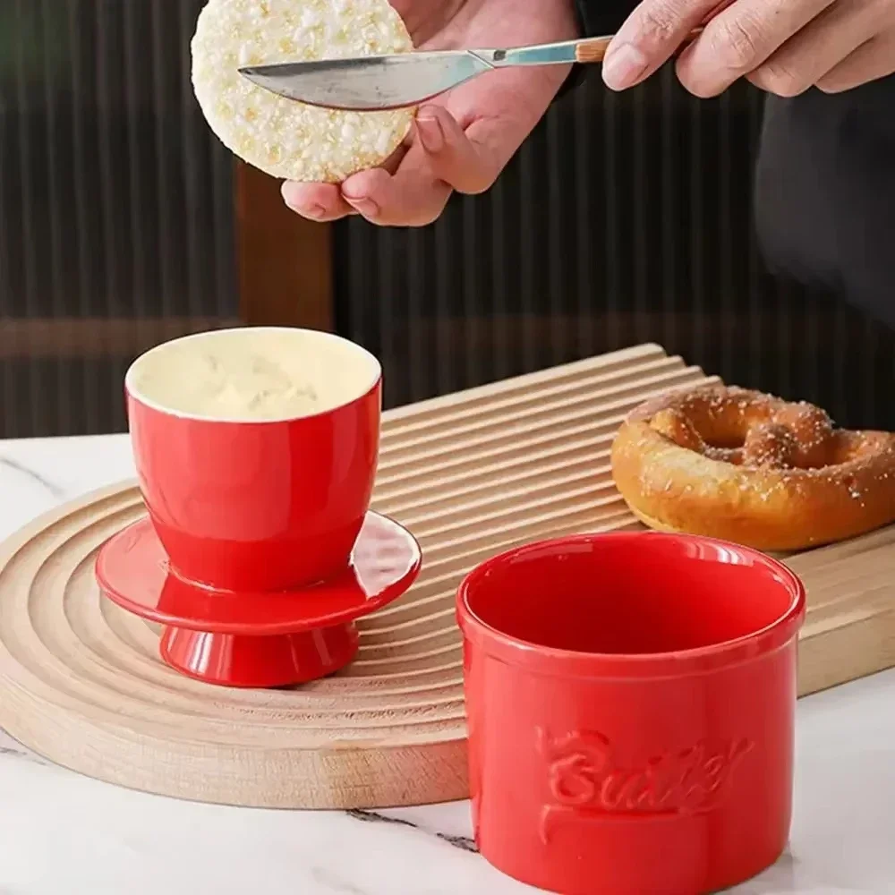 Butter Keeper Handmade Ceramic Butter Bell Crock with Lid Glossy Finish for Counter butter dish