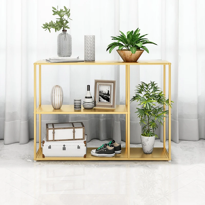 

Nordic wrought iron shelf landing wind living room wall porch cabinet simple multi-layer display storage shelf bookshelf