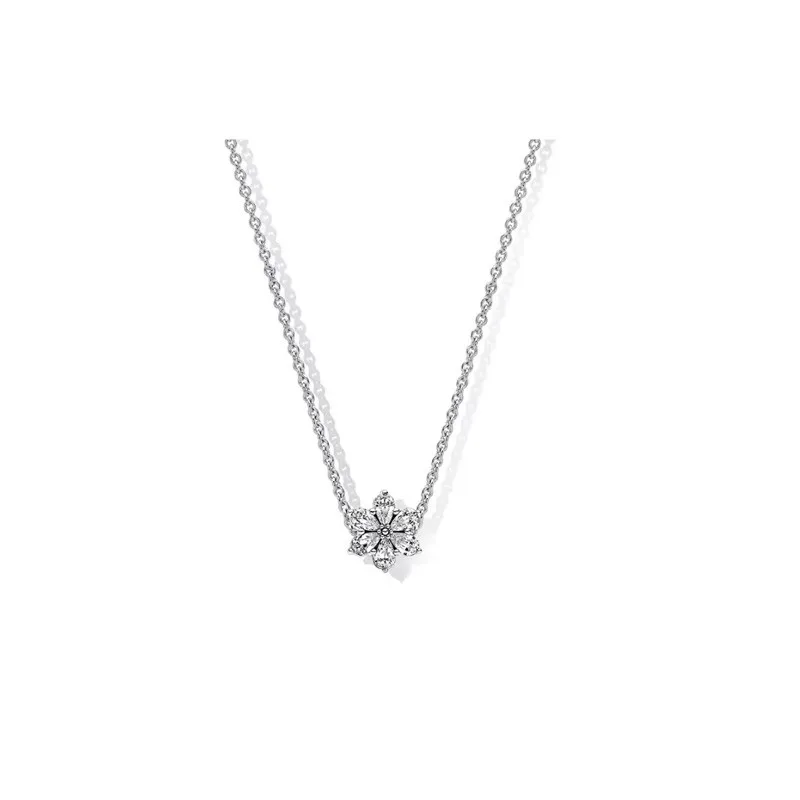 New 925 Sterling Silver Flame Heart Timeless Sparkling Pav é Closet Set Necklace Suitable for Original Charm Fashion DIY Jewelry