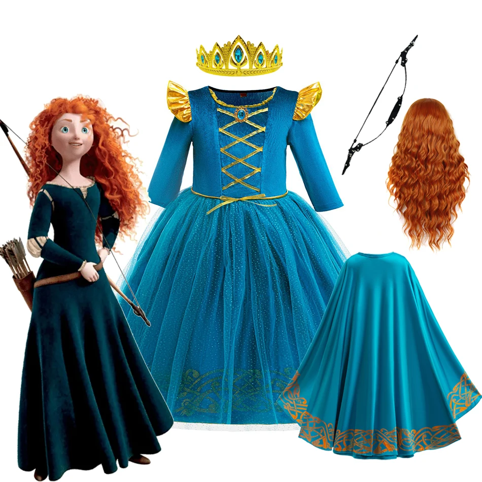 Disney Store Brave Merida Girls Princess Costume Deluxe Gown