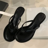 Eilyken Summer Fashion Thin Low Heels Slippers Women Round Clip Toe Beach Casual Sandals Flip Flops Shoes Zapatos De Mujer - Image 4