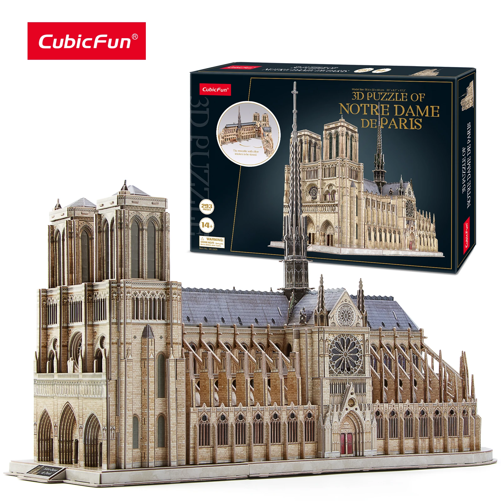 Cubicfun 3D Puzzel Notre Dame De Paris Kerk Model Kits Grote Uitdaging