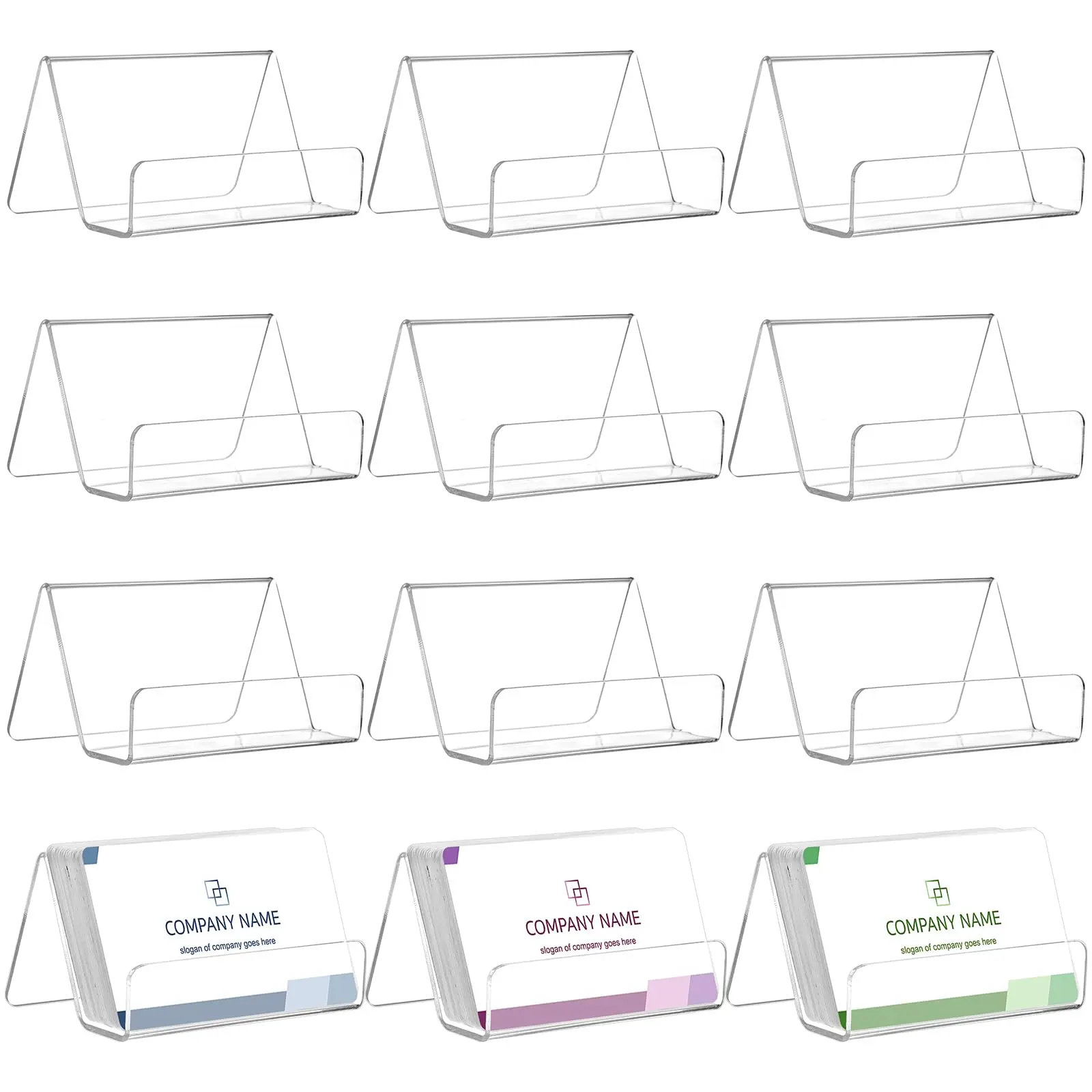 

1/2Pcs 9x6.5cm Acrylic Business Card Holder Business Card Holder Display Business Card Stand Clear Business Cards Holder