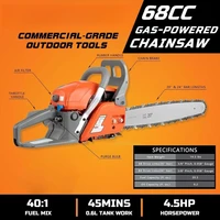 24 Inch 20 Inch Petrol Handheld Cordless Chain Saw for Tree Wood Cutting, 68CC 2-Cycle Top Handle Gas Powered Chainsaw 1