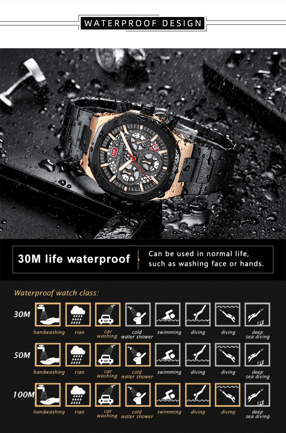 MINI FOCUS Quarzuhr für Herren, wasserdicht_voghion.com