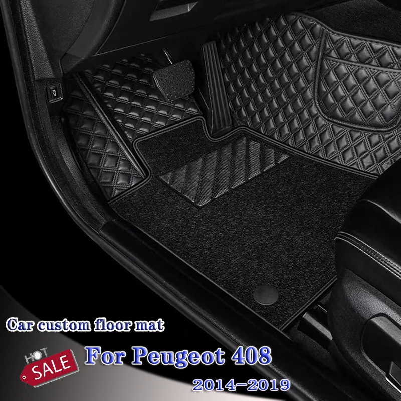 

Car Foot Pads Carpets Custom Auto Interior Decoration Car Floor Mats For Peugeot 408 2014 2015 2016 2017 2018 2019