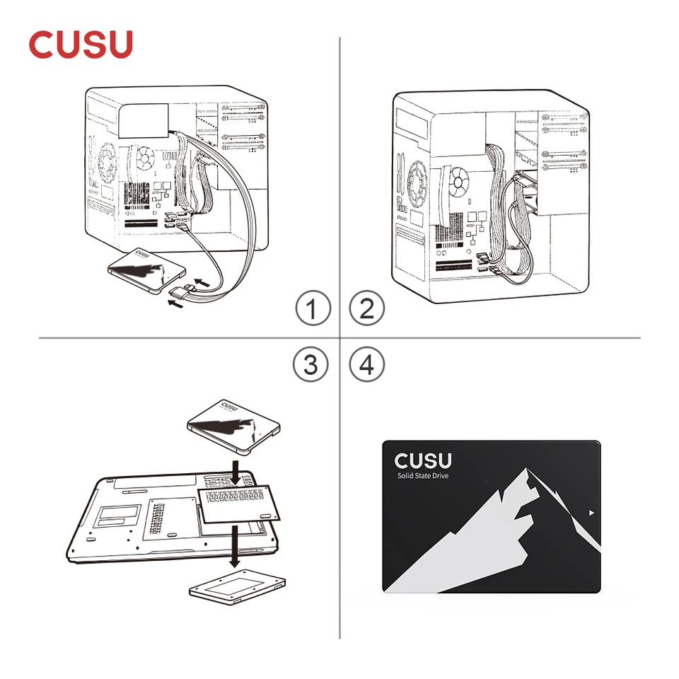 CUSU SSD 512gb 1tb 2tb SATA3 2.5 hdd SSD SATA 4tb Hard Disk 128gb