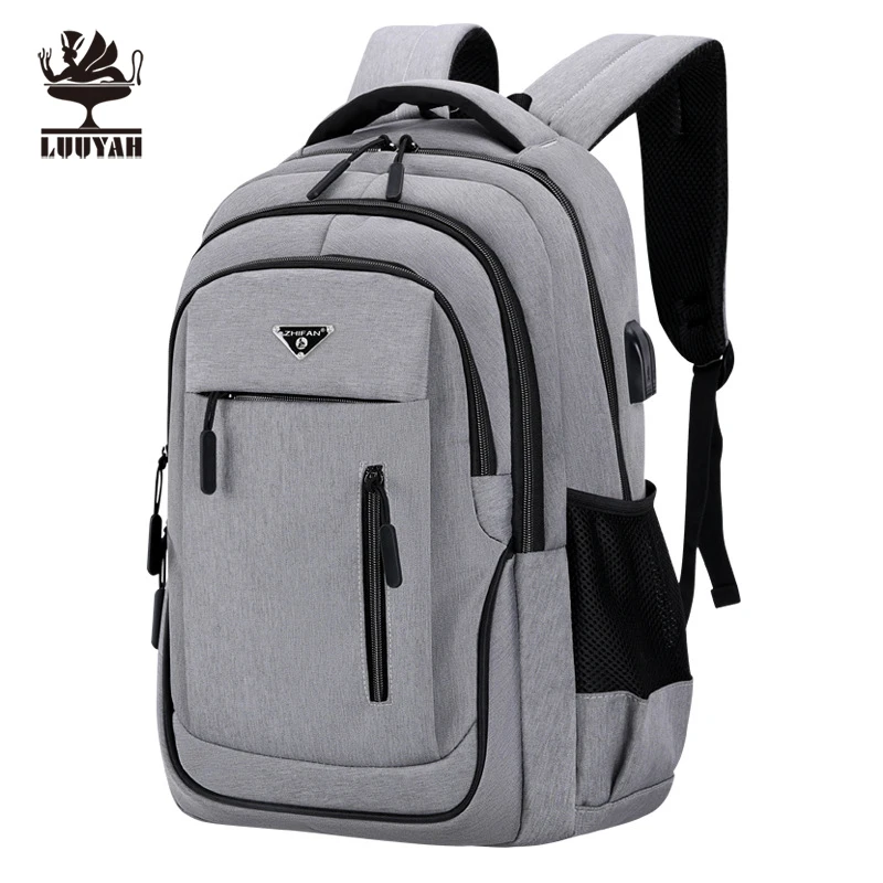 

Large Capacity Backpack Men Laptop Backpacks 15.6 Oxford Black Solid High School Bags Teen College Boy Gril Student Backpack