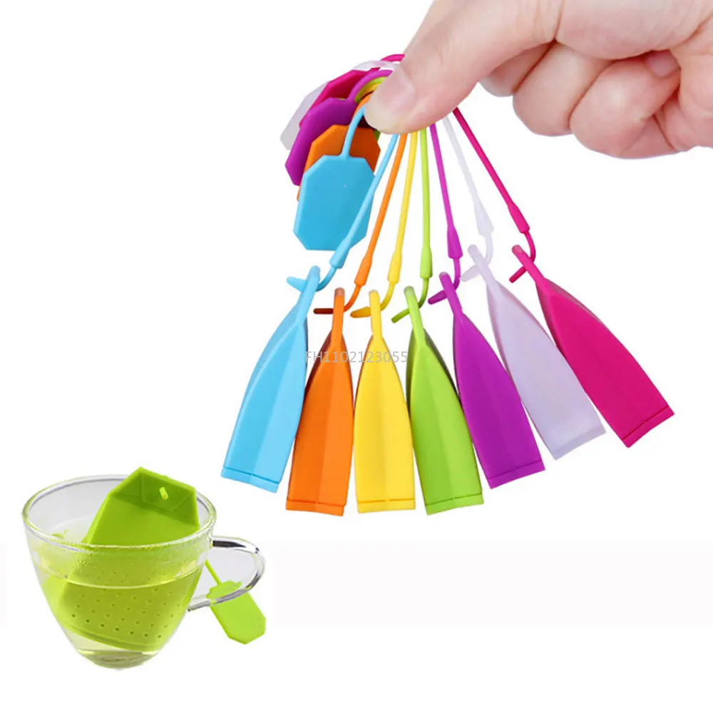 1PC Silicone Tea Bags with Long Rope Reusable Loose Leaf Tea Infuser Colorful Tea Strainer for Mugs and Teapots Cups