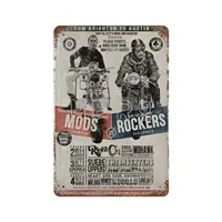Vespa Mods Rockers Art targhe in metallo display vintage targhe in metallo retrò Poster in ferro dipinto