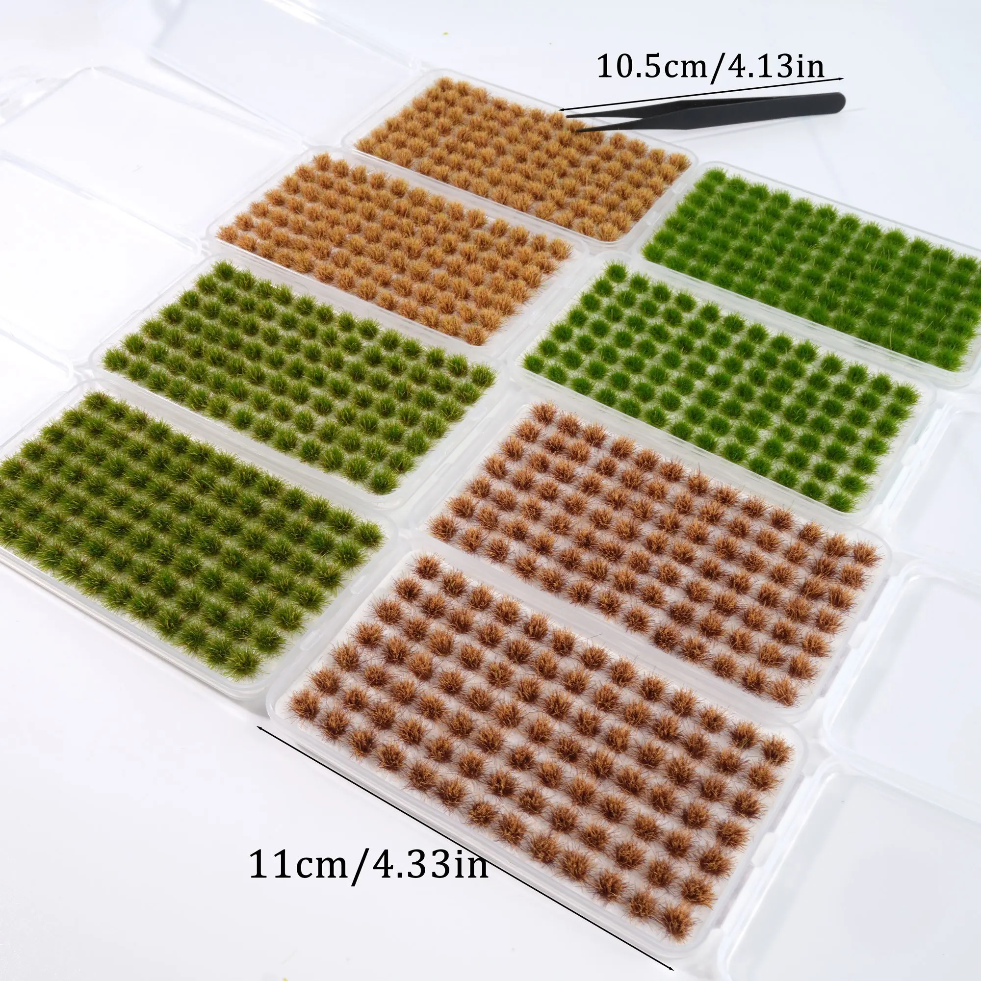 Enhanced Static Model Grass Tuft Kit with Tweezers and Storage Box for Patios and Terrain Projects