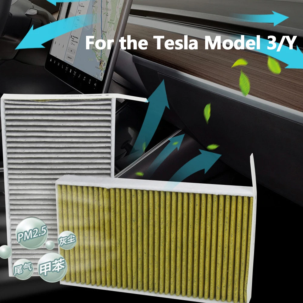 

Car Cabin Air Filter Replacement Activated Carbon For Tesla Model 3/Y 2017 2018-19 2021-22 Air Conditioning Filter 1107681-00-A