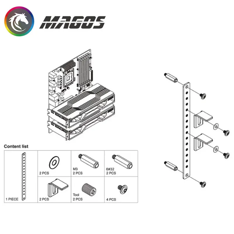 LIAN LI GB-001 GPU アンチサグブラケット、グラフィック