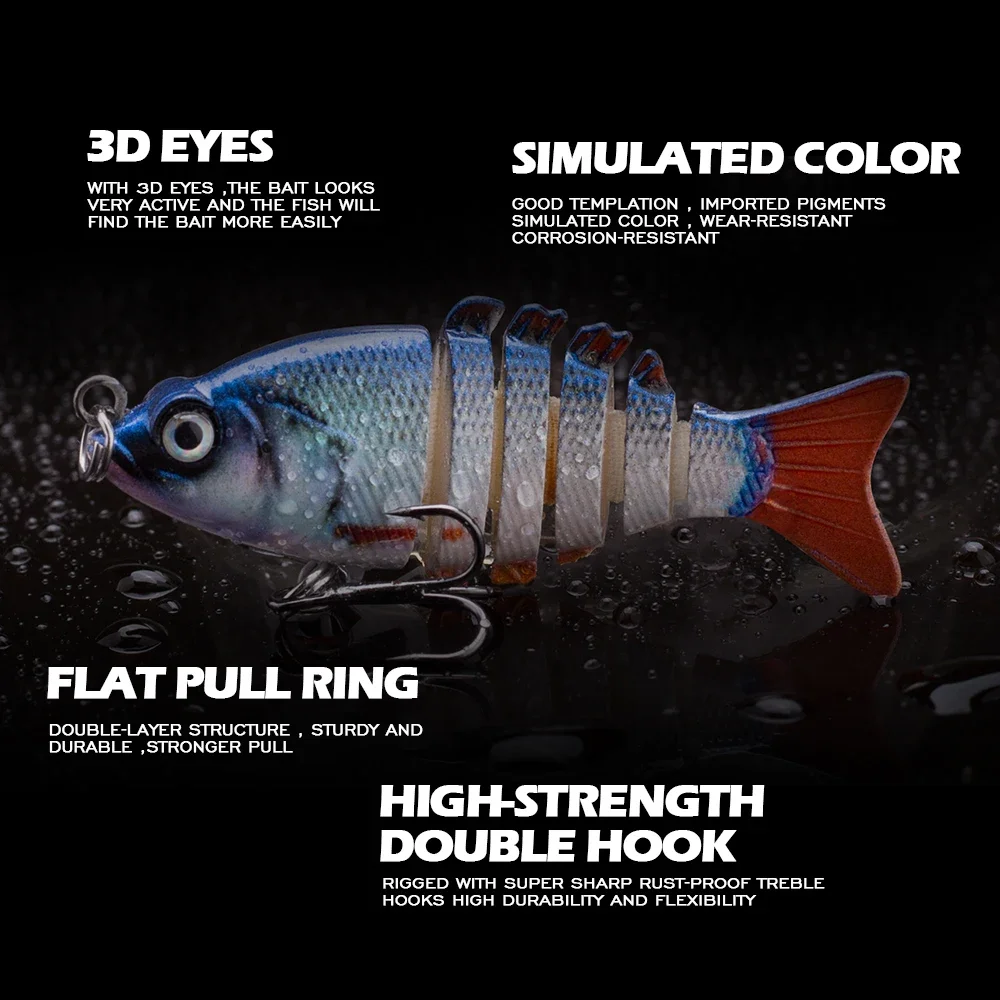 5cm/2.5g Mini Multi Jointed Swimbait Fishing Lure 6 Segment Flexible Fish Bait Swimbait Bionic Crankbait Bass Carp Tackle Pesca 2