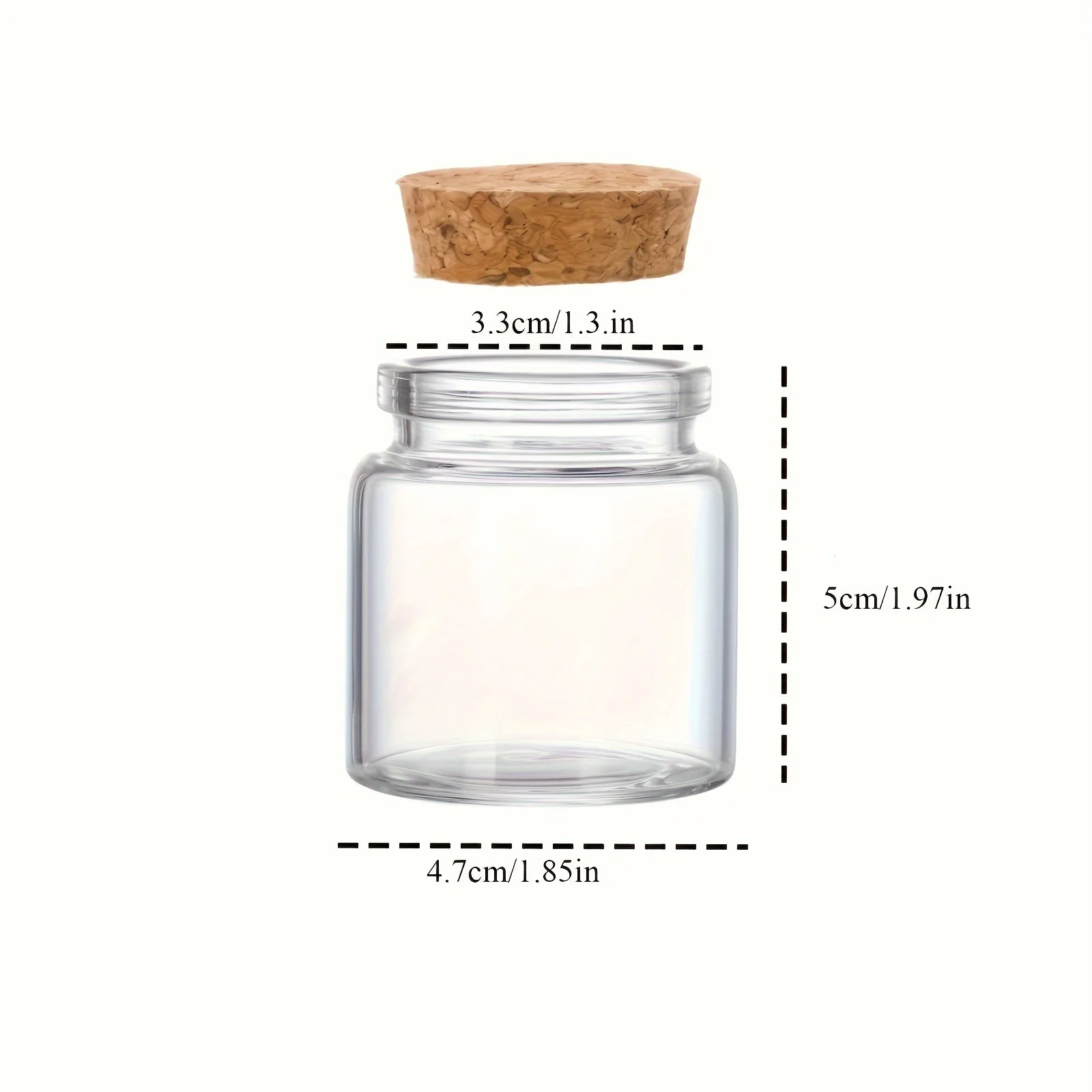 Bottles With Cork Transparent Glass Bottles Vials Capacity 50ml 47x50x33mm for Wedding Holiday Decoration Christmas Gifts 24pcs glass bottles mini glass bottles
