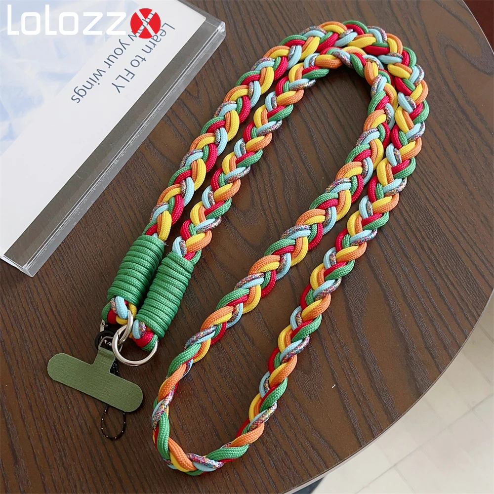 Handwoven Adjustable Crossbody Phone Lanyard with Shoulder Strap and Cardholder Bracelet