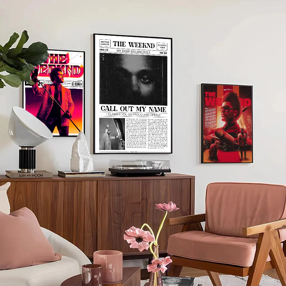 

Singer The Weeknd Movie Sticky Posters Vintage Room Bar Cafe Decor Nordic Home Decor