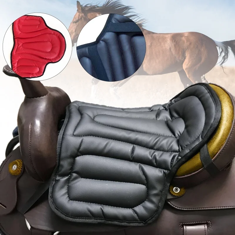 Horse Riding Saddle Pad Soft Equestrian Seat Pad Horse Riding Equipment Comprehensive PU Saddle Pad Western Saddle Pad Painless