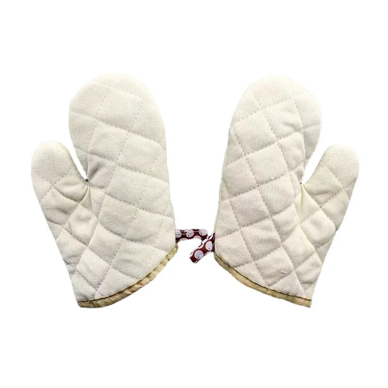Thickened small cotton cloth baking gloves, high-temperature resistant gloves, insulation oven, microwave oven (2