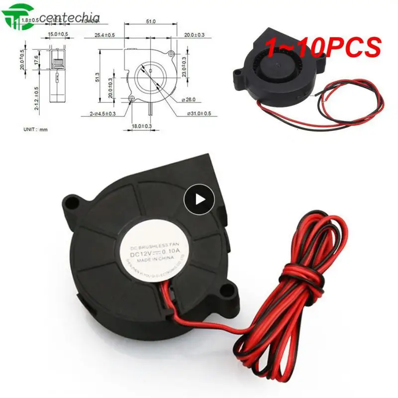 Prusa i3 MK3 슈퍼 사일런트 5015 블로우 방사형 냉각 선풍기, 유압 슬리브 베어링, 프론트 선풍기 쿨러 라디에이터, DC 5V3D, 1  10 개
