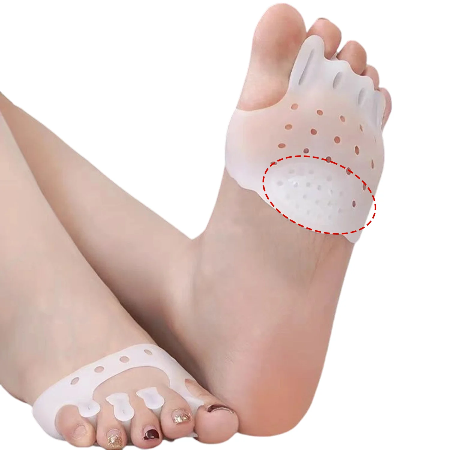 Silicone Toe Separators Gel Orthopedic Forefoot Pads for Feet Care