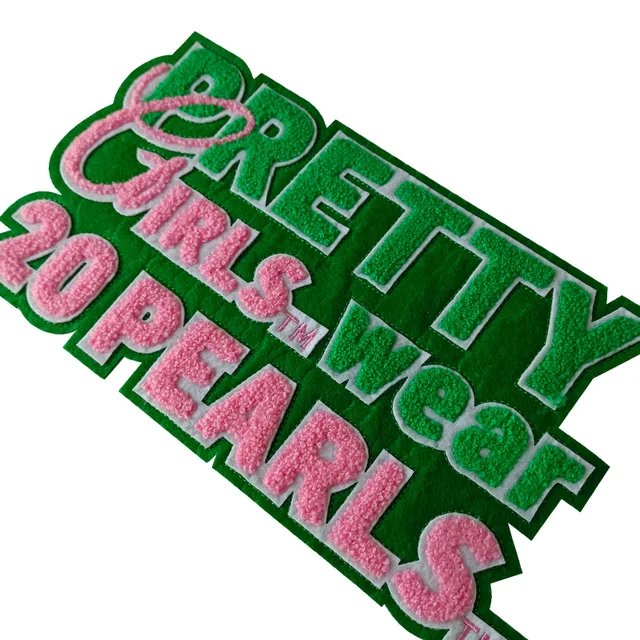 Chenille Pink and Green AKA Sorority Pinky Promise AKA Versary Gift  Founders' Day Iron On Embroidered Patch for Jacket - AliExpress