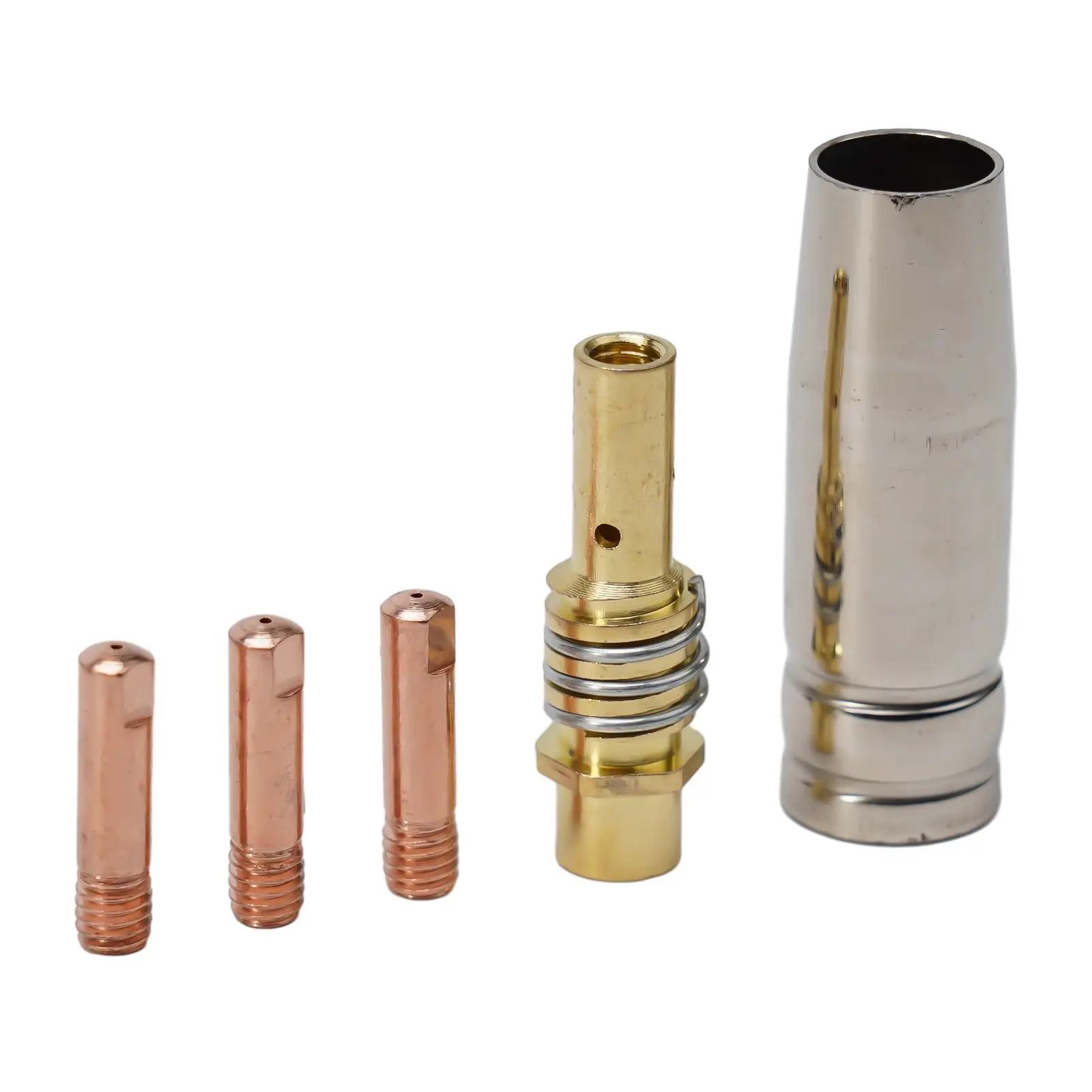 Gasless Nozzle Tips Welding Kit 0.6-1.2mm Flux Core Gasless Nozzle Welding Tips Replacement For MIG Welder Tools 5/2Pcs