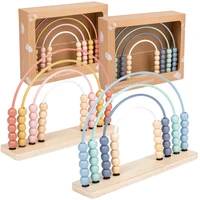 Wooden Account For Children Counting Learning Toys Numbers Arithmetic Calculation Rainbow Beads  Puzzle Montessori Education Toy 1