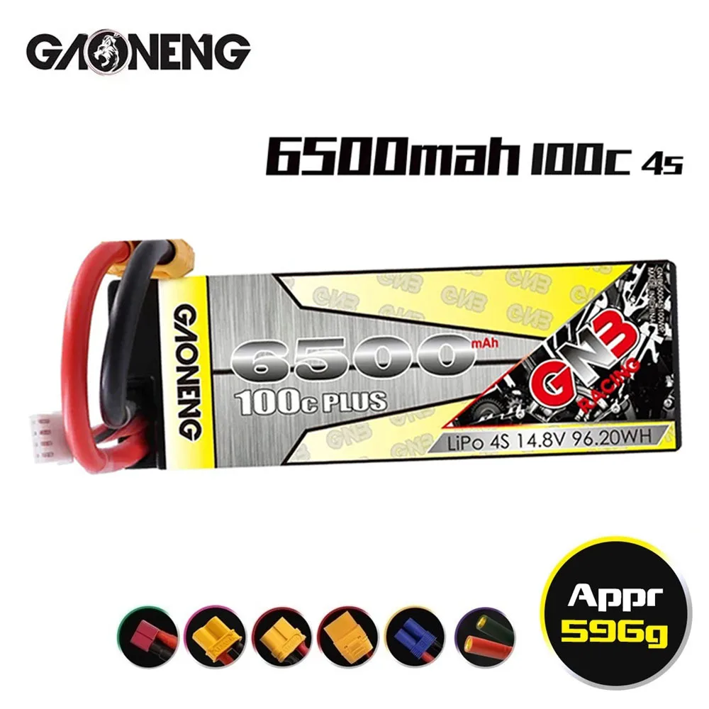 

14.8v Rechargeable Battery 6500mAh 100c/200c For RC Racing Cars Four Drive Off-Road Spare Parts GNB 4s Lipo Battery