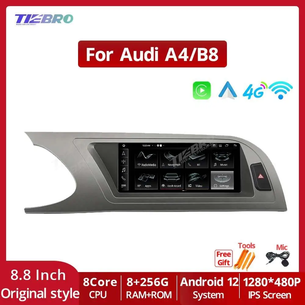 

Автомагнитола TIEBRO для Audi A4 B8 8,8-2009, 2016 дюйма, LHD, Android, GPS, Bluetooth