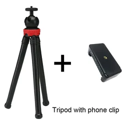Compact Flexible Octopus Travel Tripod and Selfie Stick (With phone clip)