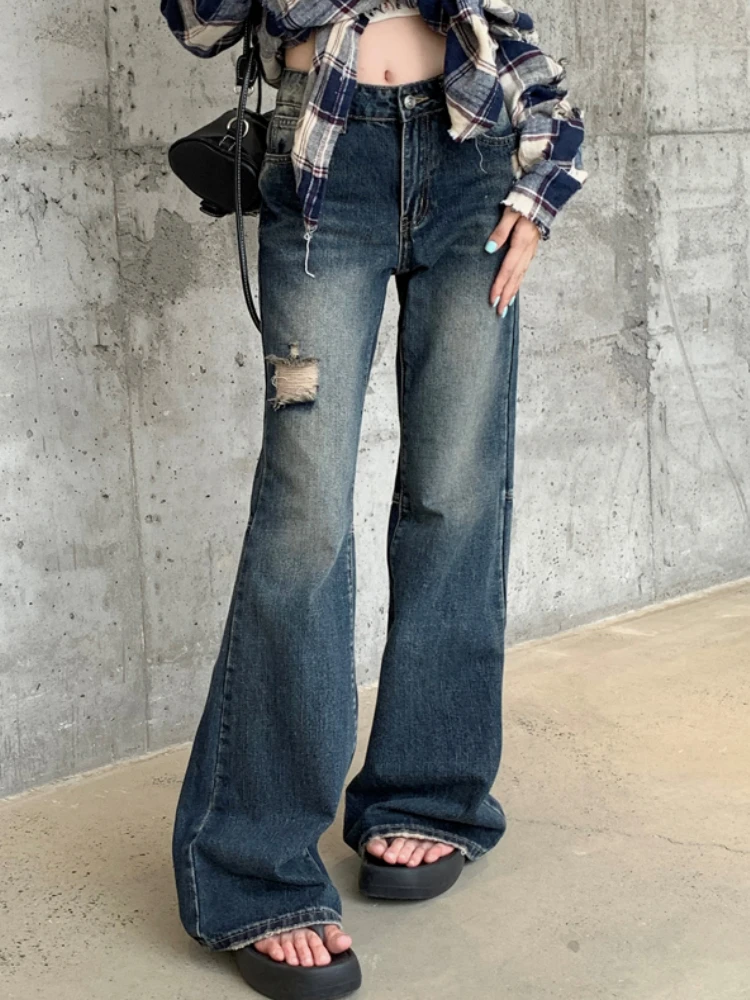 Fashion Jeans For Ladies.Autumn Blue Vintage Fashion Jeans Women Pockets Designer High Street ...