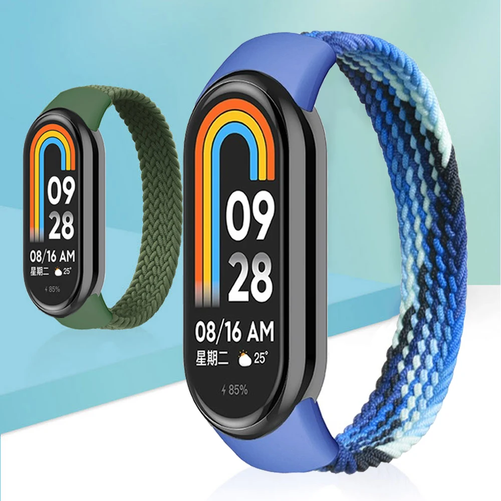 

Braided Solo Loop for Xiaomi Mi Band 8 Strap accessories Elastic Nylon Watchbands Replacement correa bracelet for Miband 8 NFC